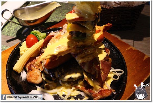 阿蘭貝爾牛排廚房 Alanbier steak house：[食記]►台中北區◄阿蘭貝爾牛排廚房崇德店－仙拚仙-六拚起司融漿雙人699元/平日8種炸物吃到飽中午+49元晚上+69元️