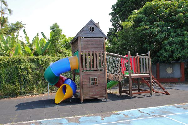 桃源國小附幼:【台北景點】桃源國民小學~彩色蠟筆溜滑梯/群山環景彩虹跑道/大樹動物育英台/水藍色系室內籃球場