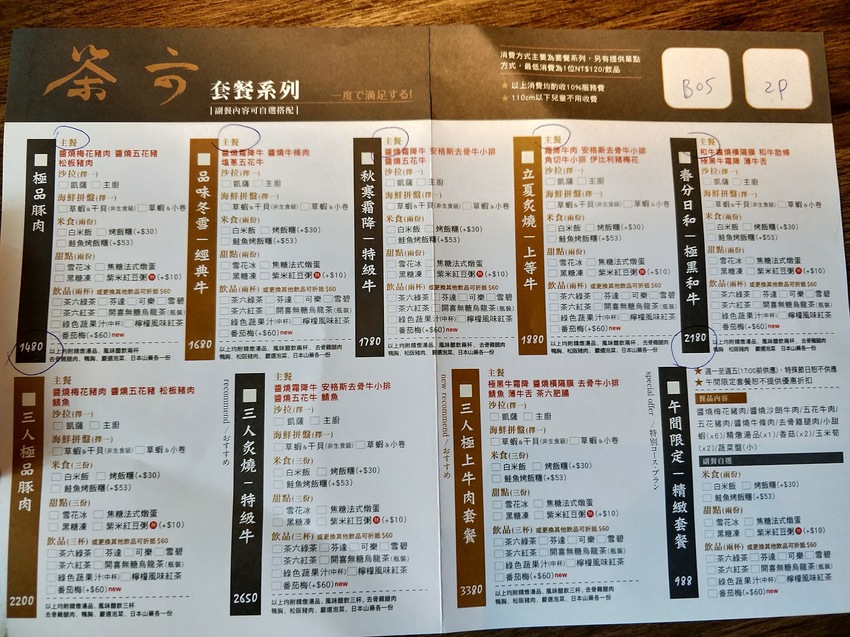 輕井澤集團美食-茶六燒肉堂-朝富店-套餐組合燒烤點餐超簡單。