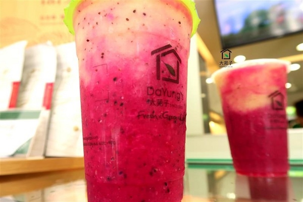大苑子：大苑子 奇異恰恰 南投新鮮火龍果+奇異果漸層果汁 純天然水果飲料 珍珠奶茶/葡萄柚舒活~