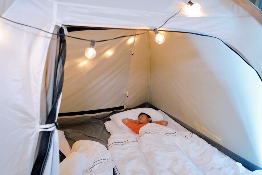 新北親子住宿推薦｜福容大飯店淡水漁人碼頭POPA露營主題房，