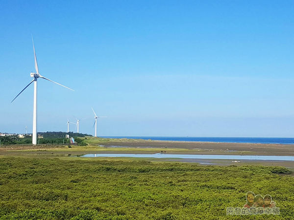 新竹市香山-豎琴橋23-沿著海濱整排的大型風力發電機