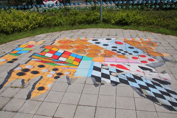 新北市鶯歌二橋綠家園：【新北市鶯歌景點】二橋綠家園綠意盎然~環保浪漫LOVE造景，3D撲克牌魔術彩繪世界