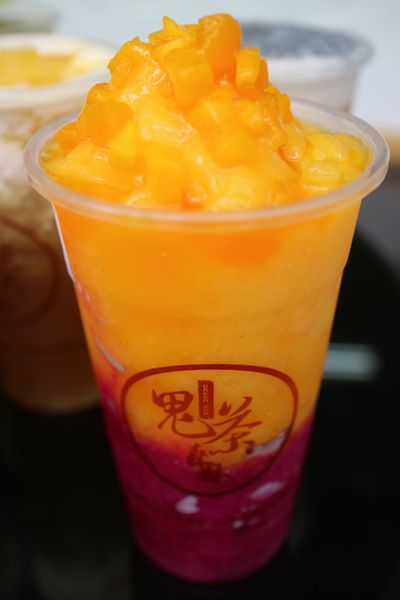 台南飲料外送鬼茶森林台南大成店火龍芒果冰沙