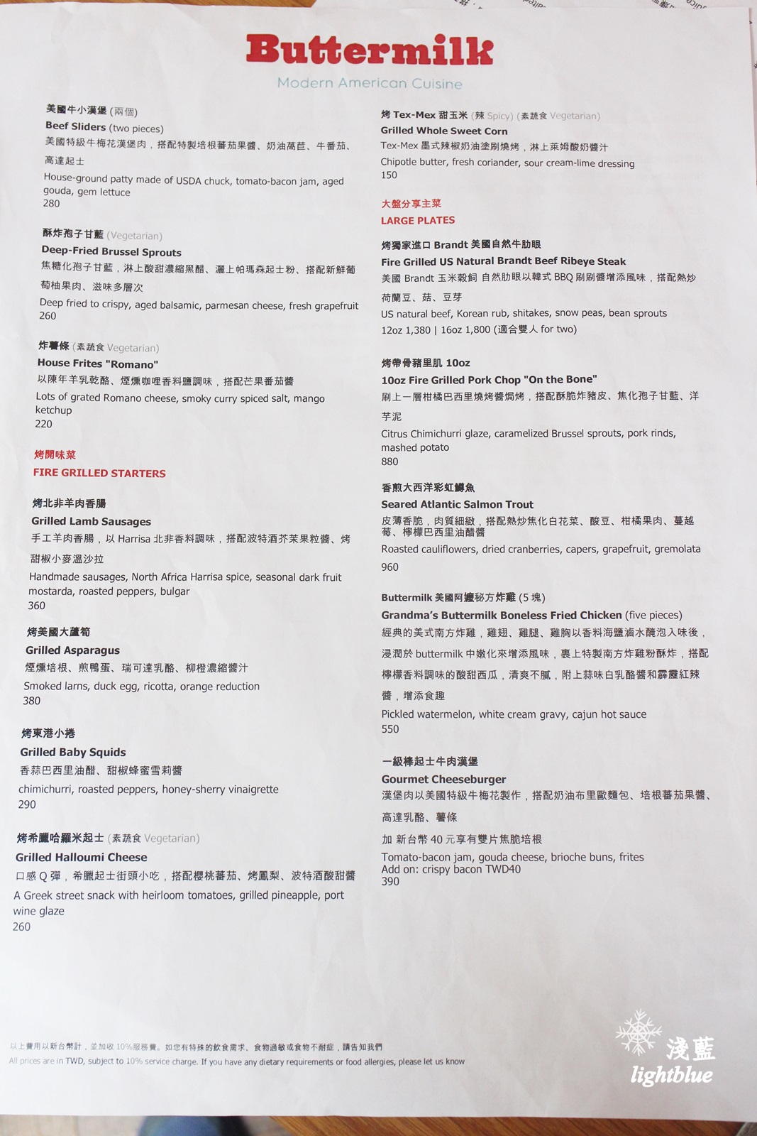 [ 中山站美食 ] 淺藍 × Buttermilk摩登美式餐廳～amba中山意舍酒店新餐廳，中山美式餐廳，必吃美國阿嬤炸雞