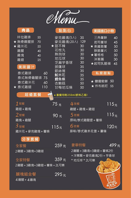 台中美食｜曲肯叔叔美式炸雞-德化店｜雞塊、雞腿、雞翅、雞排、雞米花