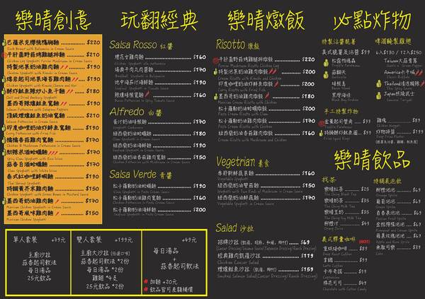 樂晴brunch&pasta：樂晴THE CHING，逢甲美式餐廳，香酥魷魚圈涮嘴~