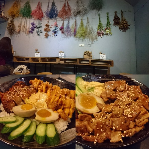 丼口食堂：高雄~丼口食堂~挑戰大胃王相撲丼一碗兩種享受~征服饕客的味蕾~少女心的乾燥花拍不停~正餐宵夜的好餐廳~