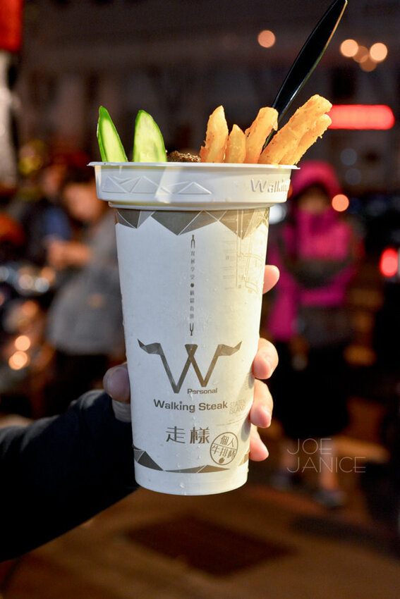 中壢美食【走樣個人牛排杯】邊走邊吃行動牛排館