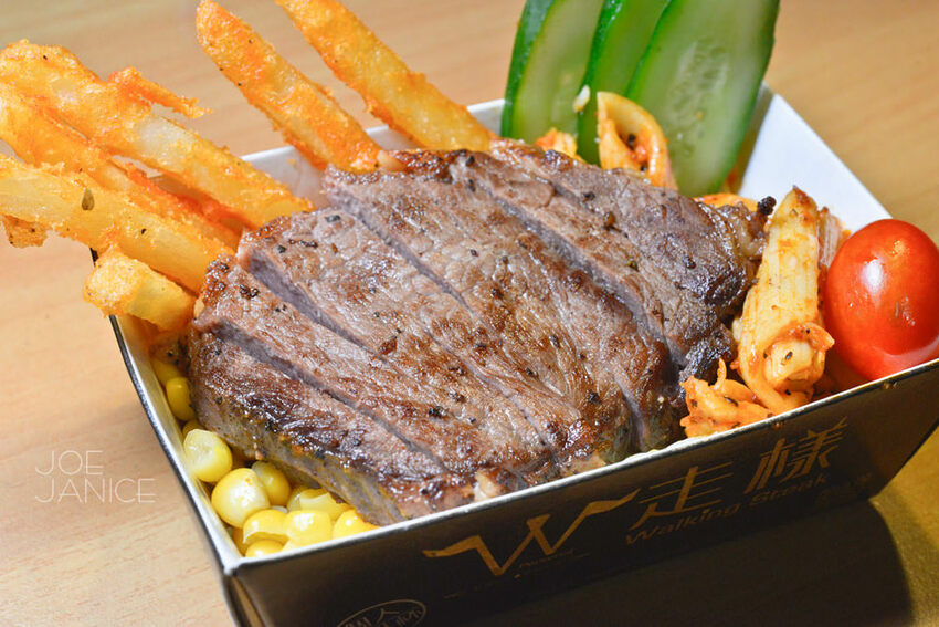 中壢美食【走樣個人牛排杯】邊走邊吃行動牛排館