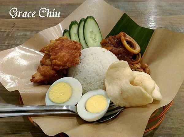 Nasi Lemak Fried Chicken with Sambal Squid 池先生 公館美食 馬來西亞料理 台北星馬料理 椰漿飯