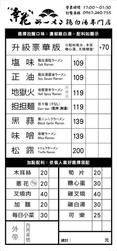 幸花雞白湯拉麵