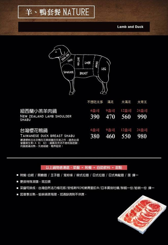 菜單6-羊肉鴨肉
