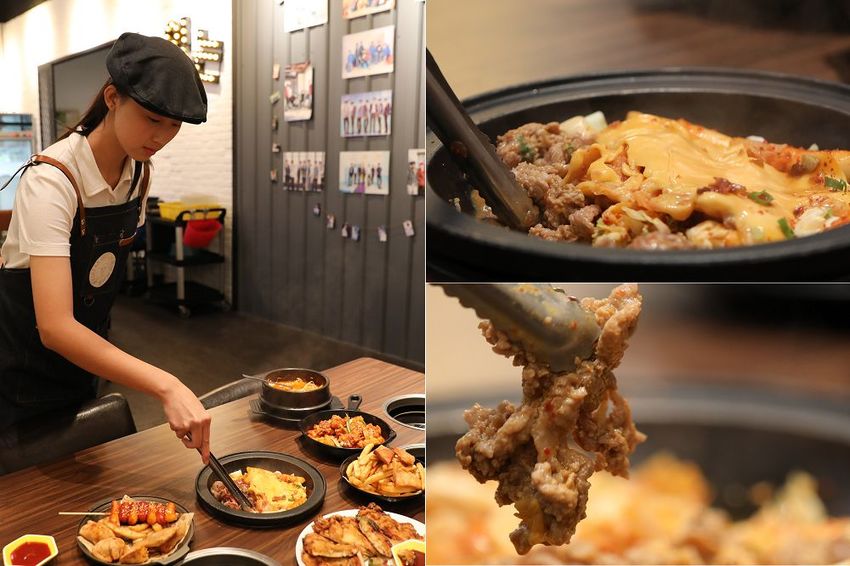 劉震川韓潮吧(秀泰站前店S2館)。火烤兩吃韓式鑄鐵鍋,兩種吃法一次滿足,BTS防彈少年團應援餐廳
