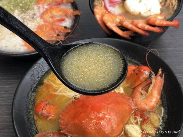 粥堂：台中美食│粥堂（龍蝦粥 螃蟹粥 拉麵）專賣店〃活體海鮮入料～處女蟳麻油麵線霸氣上桌！