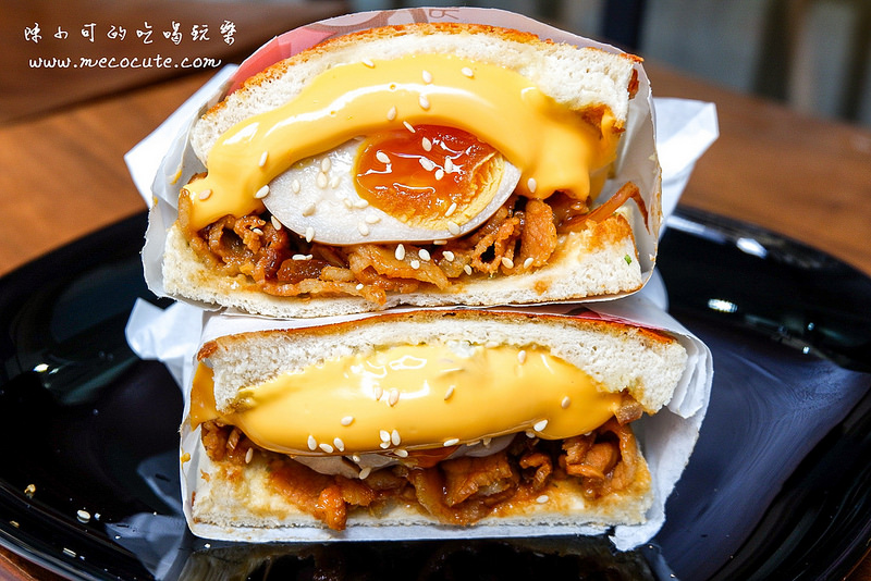 朝富早午餐,爆燒肉黃金溏心蛋吐司,中山朝富早午餐地址 @陳小可的吃喝玩樂