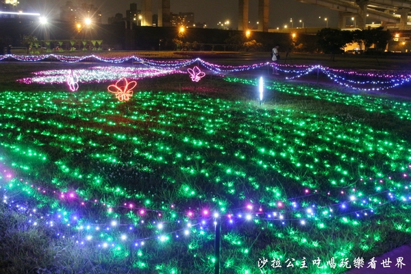 板橋蝴蝶公園：板橋景點/夜景『蝴蝶公園』9萬隻風車/光雕蝴蝶地景/IG打卡熱點/江子翠橫移門
