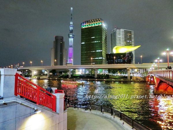 隅田川水上巴士：夜櫻船。隅田川。振袖舞孃..