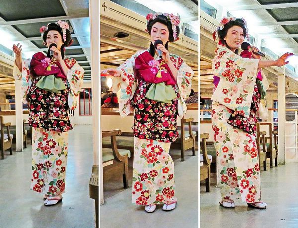 隅田川水上巴士：夜櫻船。隅田川。振袖舞孃..