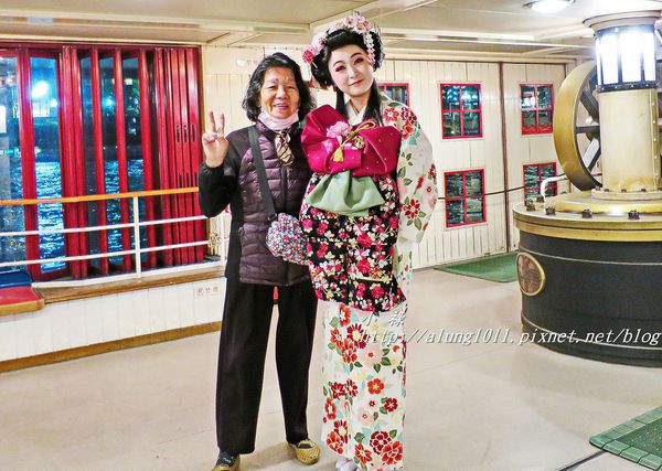 隅田川水上巴士：夜櫻船。隅田川。振袖舞孃..