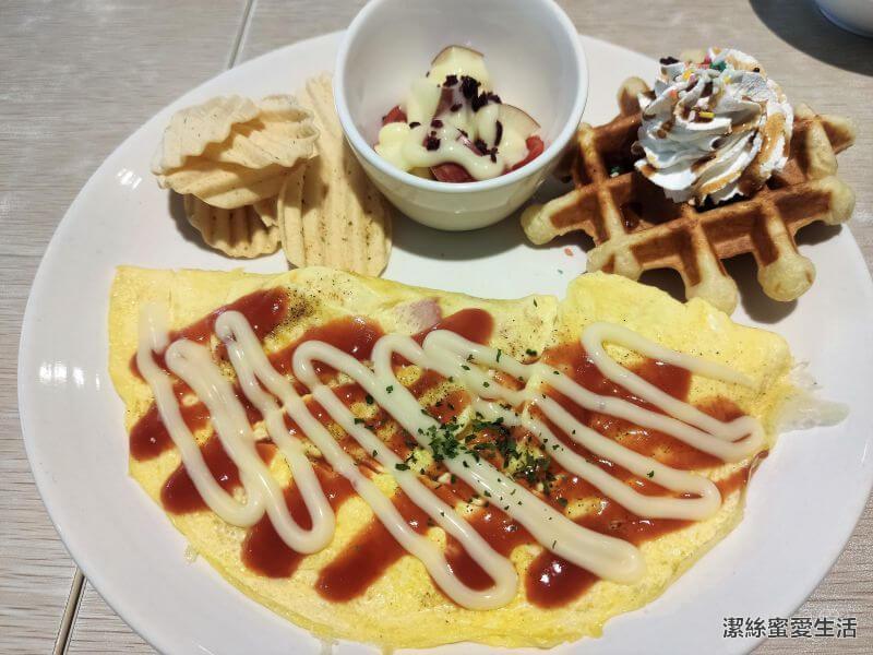 烈日LAZY比利時鬆餅 玉米培根歐姆蛋