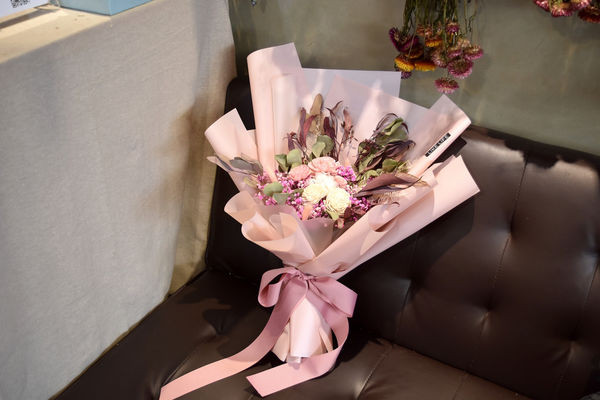 粉色系永生花花束推薦,台北永生花花束