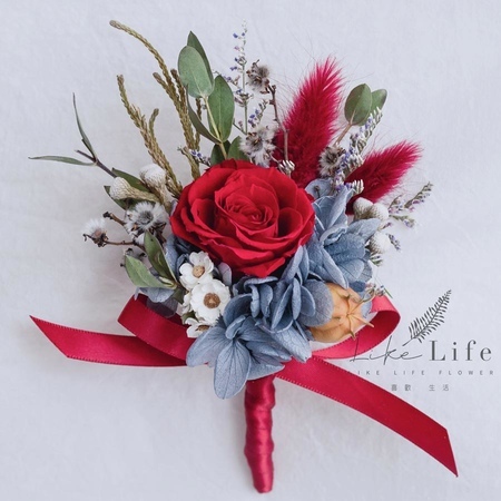 伴郎胸花乾燥花紅色設計,伴郎胸花.jpg