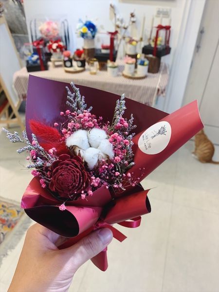 台北質感花店推薦,紅色乾燥花束.JPG