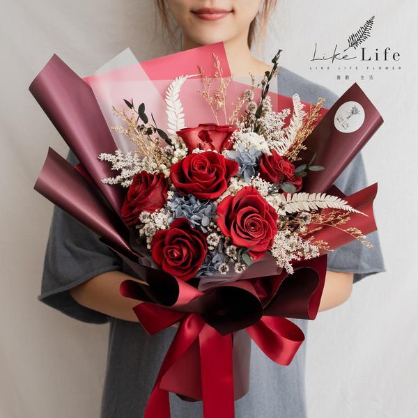 永生花束紅色永生花束台北紅色推薦.jpg