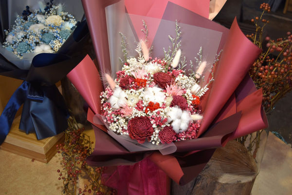 乾燥花束,台北乾燥花束紅粉色