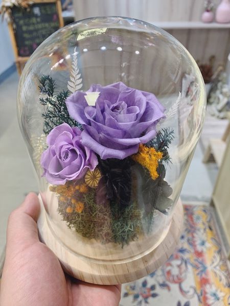 台北質感花店推薦,紫色永生玫瑰花.JPG