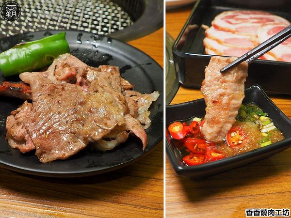 香香燒肉工坊： 香香燒肉工坊，豐原燒肉吃到飽，桌面很大可以擺很多肉跟食材~