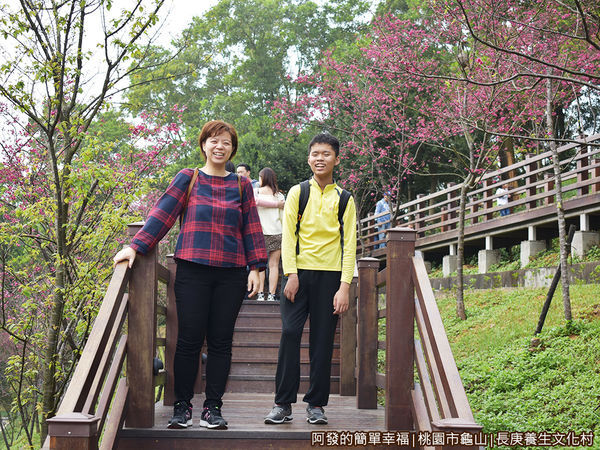 長庚養生文化村25-木棧步道階梯上留影.JPG