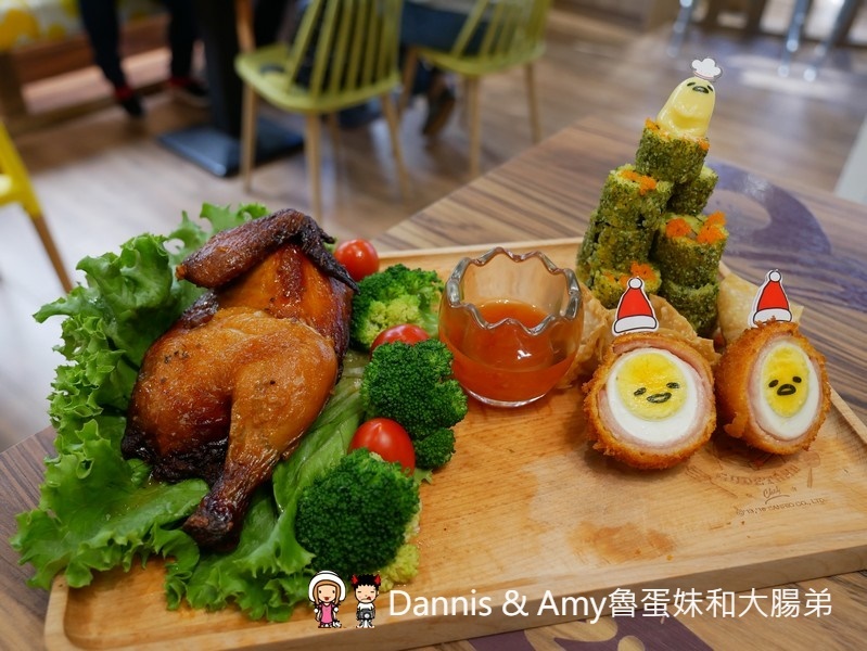 《台中主題餐廳推薦》蛋黃哥五星主廚餐廳台中旗艦店。期間限定聖誕大餐超好吃,環境好好拍還有兩層樓高旋轉溜滑梯可以玩︱親子友善餐廳聚餐首選（影片）