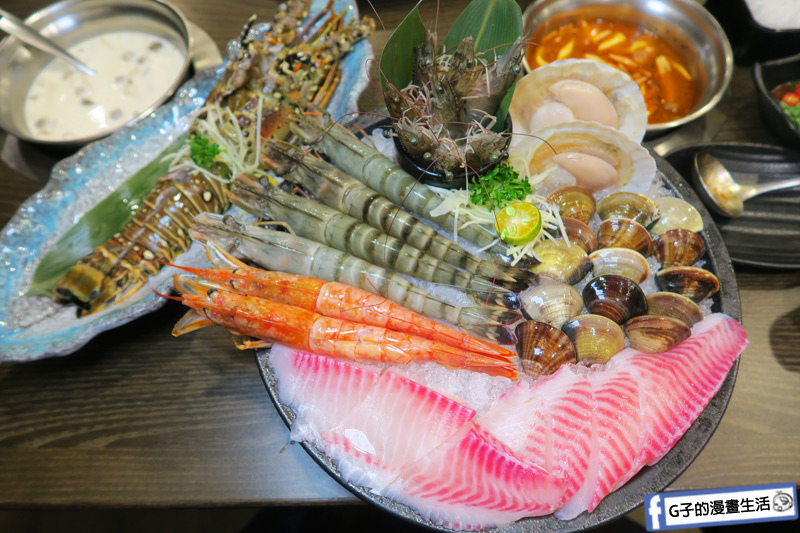 蘆洲火鍋 極禾優質鍋物蘆洲店 超值海陸雙人餐 海鮮豐富 台灣鯛魚.大蛤蜊.扇貝.天使紅蝦.海大蝦