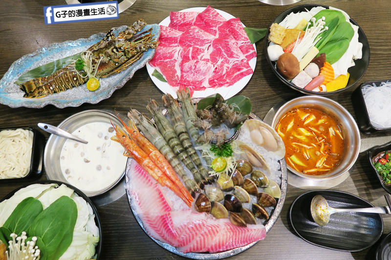 蘆洲火鍋 極禾優質鍋物蘆洲店 超值海陸雙人餐 海鮮豐富 台灣鯛魚.大蛤蜊.扇貝.天使紅蝦.海大蝦