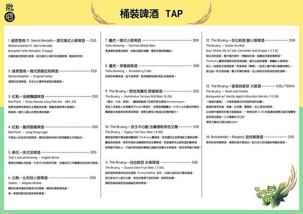 揪吧菜單桶裝酒