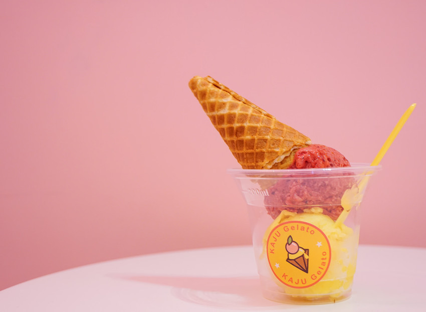 [高雄]kaju gelato義式手工冰淇淋(孝順店)-令少女瘋狂極致粉色系冰淇淋小店 - 美食好芃友