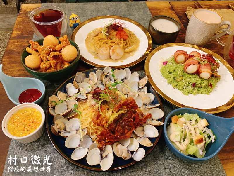 【台中逢甲】芒果義大利麵怪美的！村口微光新菜色芒果季創意料理好酷！台中逢甲巷弄文青餐廳創意滿分！台中IG打卡餐廳！(台中義大利麵推薦、逢甲美食、逢甲餐廳) @猴屁的異想世界