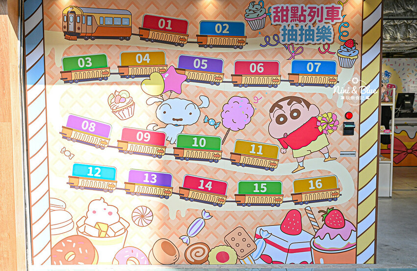蠟筆小新甜點世界大冒險 最終站在台中火車站，露屁股怪獸來襲，春日部防衛隊集合 @Nini and Blue  玩樂食記