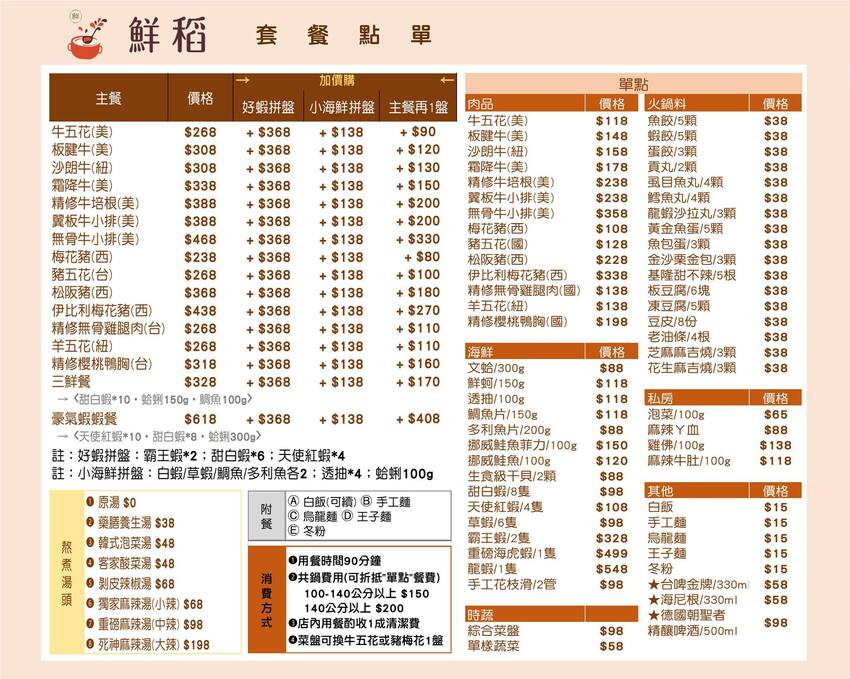 新竹竹北在地人推薦的火鍋吃到飽「鮮稻精緻鍋物」，採一人一鍋的方式，也有套餐可以選擇！ - 阿華田的美食日記