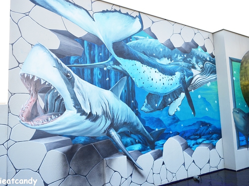 彰化新景點！整面3D彩繪牆，戲水池、白沙遊戲區，一枚硬幣可以玩半天。