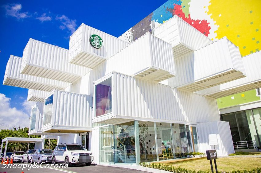 【吃喝．花蓮】星巴克洄瀾門市～亞洲首間貨櫃屋門市，日本知名建築設計師隈研吾設計