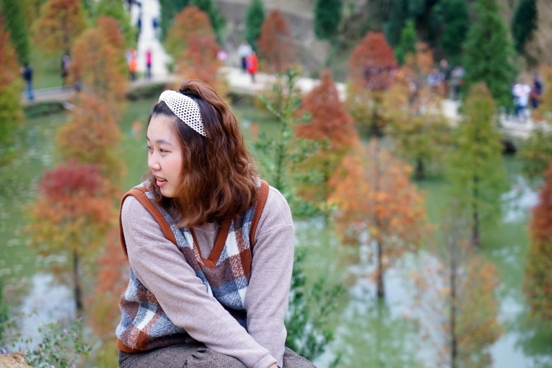 跳躍的宅男 -   苗栗三灣落羽松 快跟閨蜜來拍甜蜜照 20181214落羽松現況直播 秘境IG熱門打卡點  浪漫台三線景點