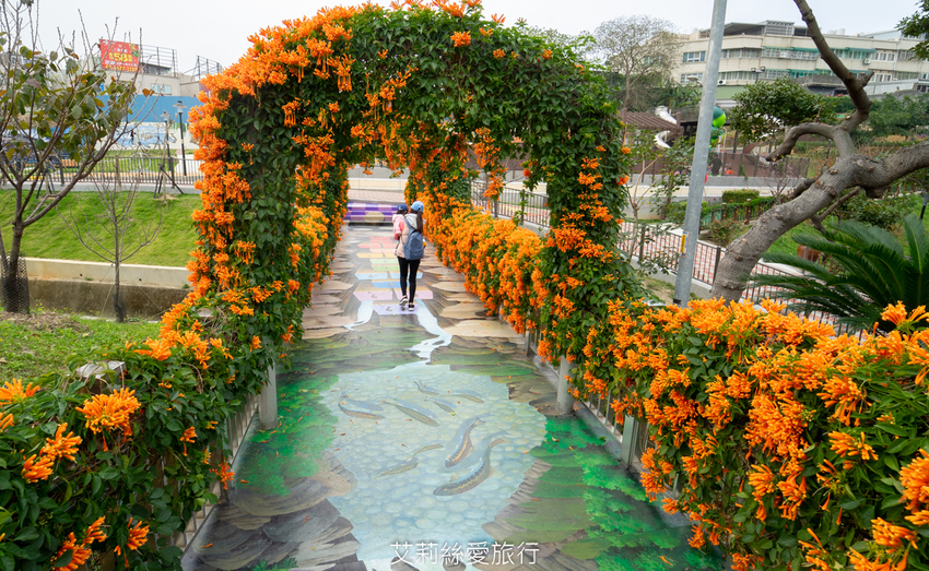 鶯歌景點》鶯歌永吉公園 親子同樂 新春賞炮仗花 玩溜滑梯 超好拍立體彩繪 - 艾莉絲愛旅行