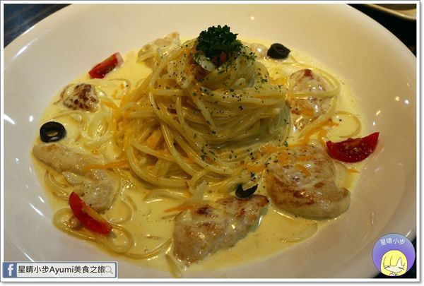 洋城義大利麵餐廳：[食記]►台南永康區◄洋城義大利餐廳－中正家樂福店/情侶約會餐廳/乳酪蛋黃雞胸義大利麵/焗烤地中海海鮮燉飯