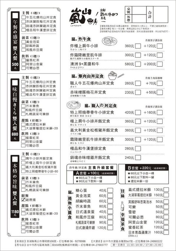 嵐山熟成牛かつ專売(台中西屯青海店)：台中美食│嵐山熟成牛かつ專売-台中西屯青海店〃人氣炸牛排進軍逢甲商圈，還有新品特上照燒帶骨牛小排霸氣登場！