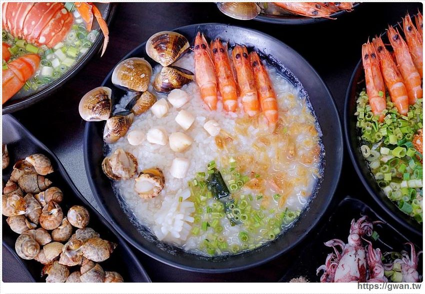 台中宵夜海鮮粥~五種海鮮現點現煮只要100元,營業到凌晨還可免費加飯! - 吃關關