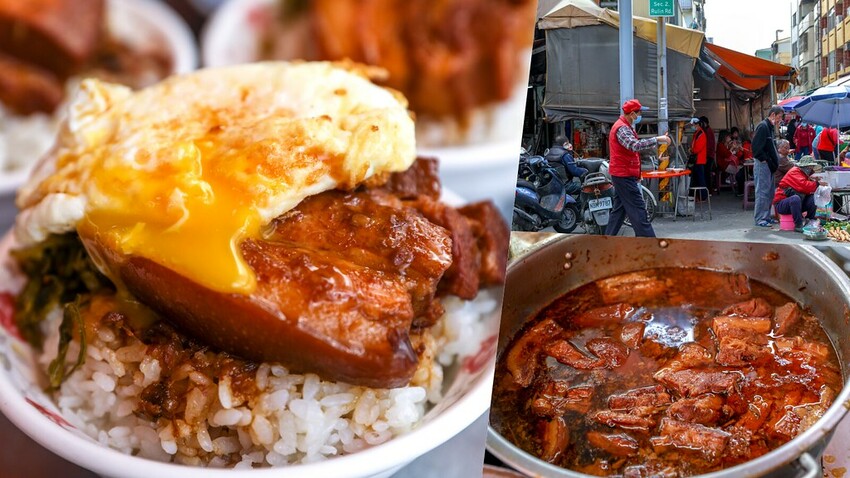 藏在市場好隱密，在地人才知道這攤啊！爌肉飯＋半熟蛋好美味