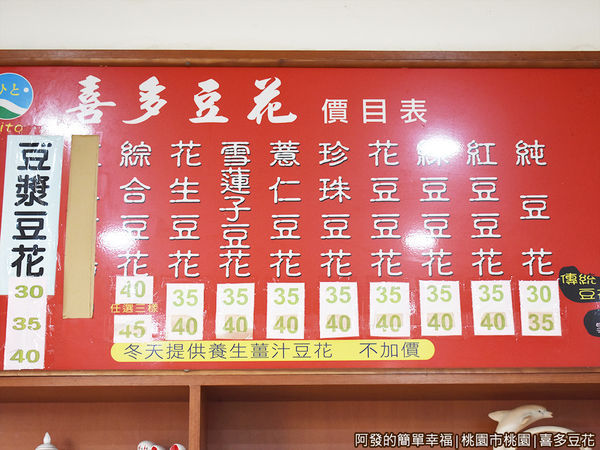 喜多豆花03-價目表.JPG